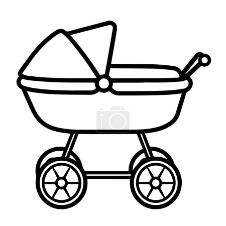 Illustration simplifiée d'une poussette pour nourrissons.
