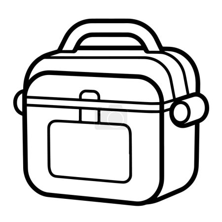 Sleek and minimalist lunchbox outline vector graphic.