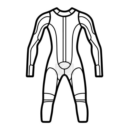 Illustration for Vector illustration featuring an outline icon of a durable diving wetsuit. - Royalty Free Image
