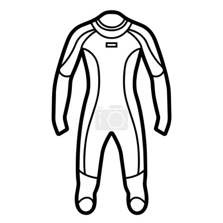 Vector illustration featuring an outline icon of a durable diving wetsuit.