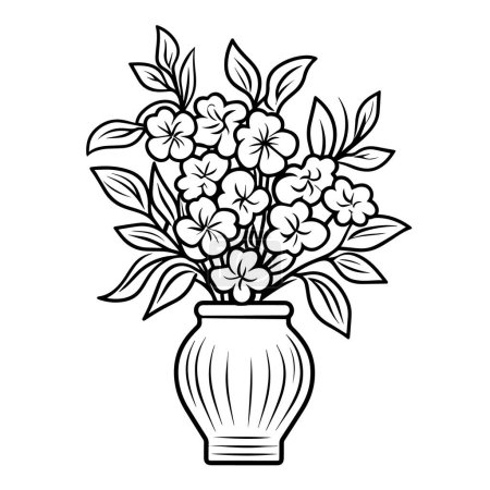 Vector illustration of lilacs flowers outline icon.