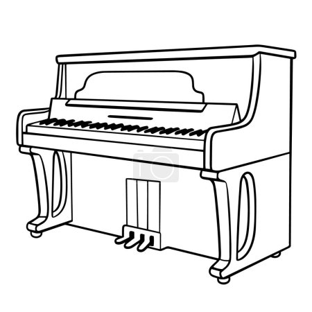Photo for Vector illustration of a minimalist piano outline. - Royalty Free Image