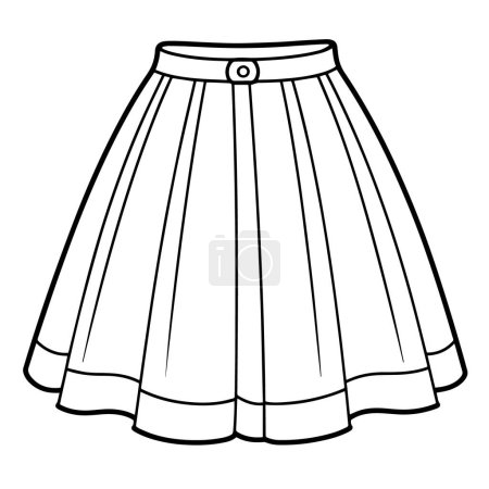 Chic skirt outline vector for fashion and apparel projects.