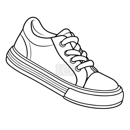 Trendy sneaker outline vector for fashion and sporty projects.
