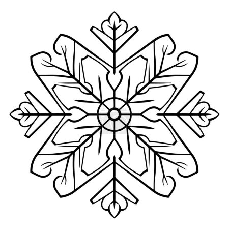 Photo for Delicate snowflake outline vector, ideal for winter-themed projects. - Royalty Free Image