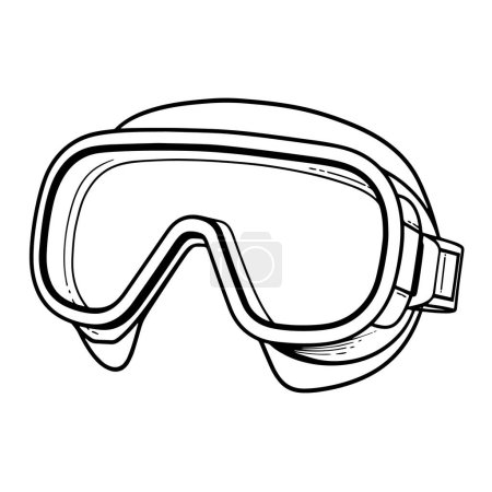 Essential safety goggle outline vector for protective and industrial projects.