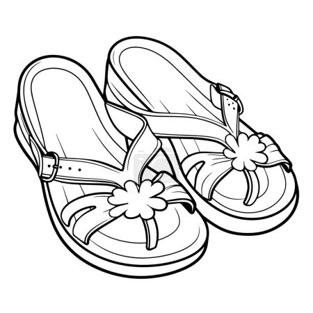 Chic sandal outline vector, ideal for fashion and footwear projects.