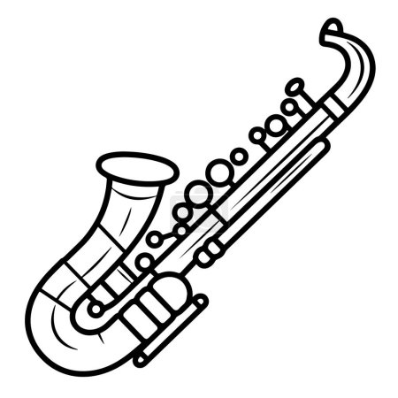 Smooth saxophone outline vector for musical and artistic designs.