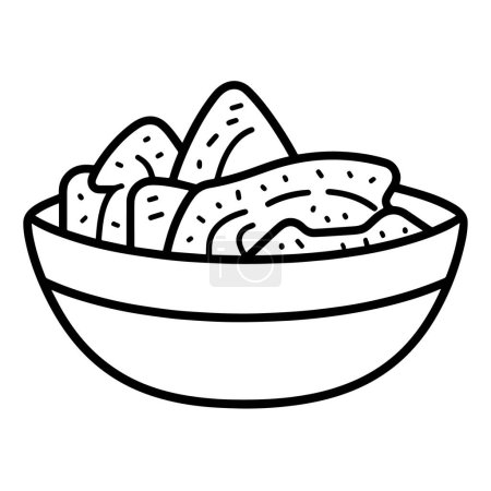 Nachos outline symbol, perfect for Mexican food or snack graphics.