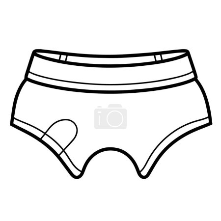 Illustration for Underwear outline symbol, perfect for lingerie or clothing graphics. - Royalty Free Image