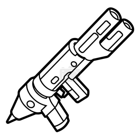 Symbole de contour de pistolet à eau, parfait pour les graphiques extérieurs ou jouets.