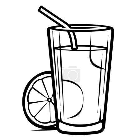 Vector illustration of a sleek orange juice glass icon.