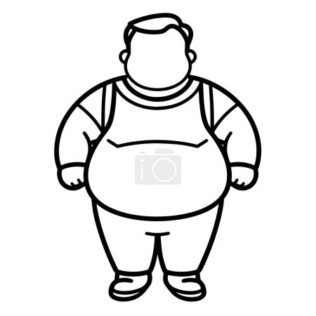 Illustration for Vector illustration of an obese body outline symbol. - Royalty Free Image