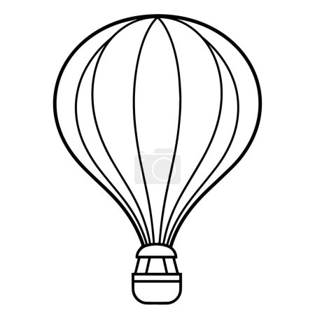 Simplified illustration of an air balloon, outlined for versatility.