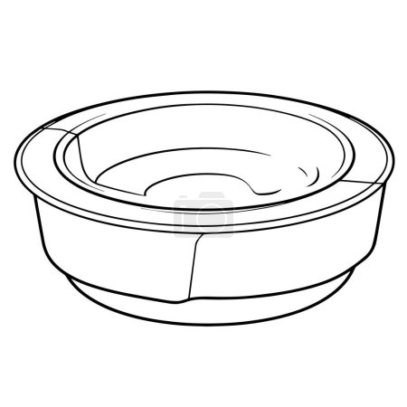Simplified illustration of an ashtray in vector format, suitable for various purposes.