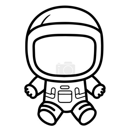 Simplified illustration of an astronaut in vector format, versatile for various projects.