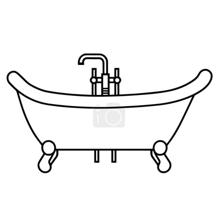 Simplified illustration of a bathroom in vector format, ideal for various applications.