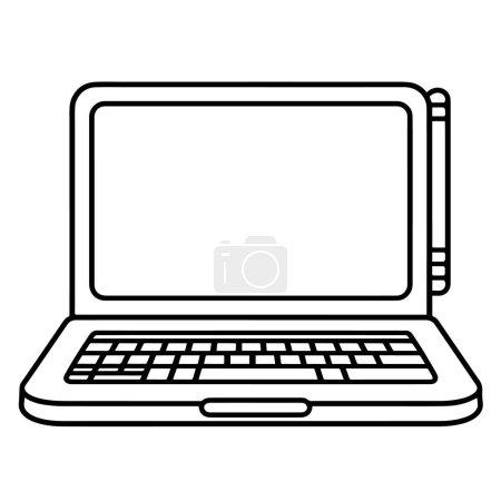 Illustration vectorielle d'une icône minimaliste pour ordinateur portable.