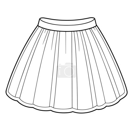 Icono de vector de contorno simple y elegante que representa una falda plisada, perfecto para diversas aplicaciones de diseño gráfico.