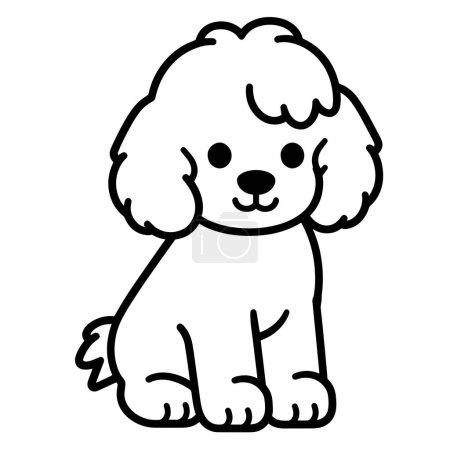 Simplified poodle dog illustration suitable for various design projects.