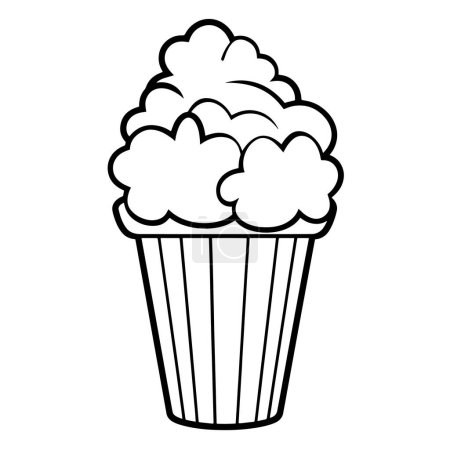 Illustration for Simplified popcorn illustration ideal for various digital and print applications. - Royalty Free Image
