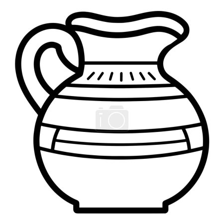 Ilustración simplificada de una jarra de alfarero para un uso versátil en proyectos digitales e impresos.