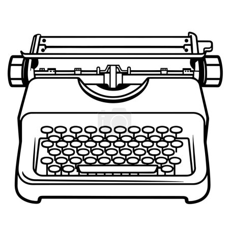 Ilustración simplificada de máquinas de escribir retro para un uso versátil en proyectos digitales e impresos.
