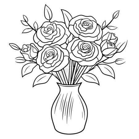 Simplified rose vase illustration for versatile usage in digital and print projects.