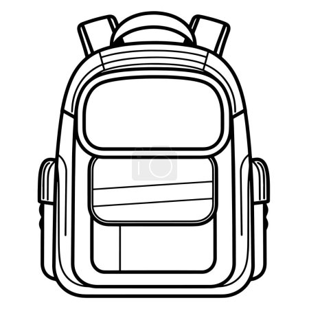 Ilustración de mochila escolar simplificada para un uso versátil en proyectos digitales e impresos.