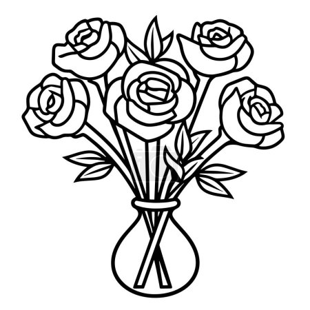 Simplified rose vase illustration for versatile usage in digital and print projects.