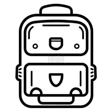 Simplified school backpack illustration for versatile usage in digital and print projects.