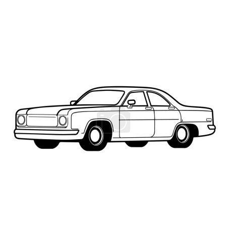 Illustration for Clean and simple outline vector icon of a patrol cop car, ideal for use in various graphic design applications. - Royalty Free Image