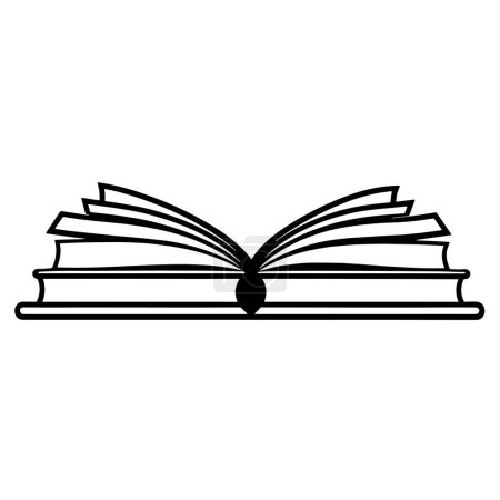Timeless open book outline in vector format, ideal for literary graphics.