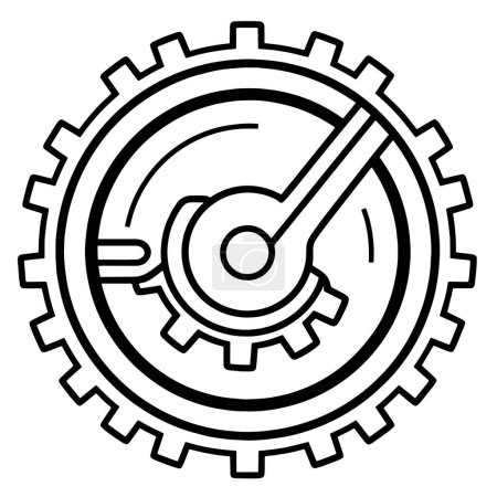 Neat gear outline in vector format, suitable for mechanical or industrial themes.