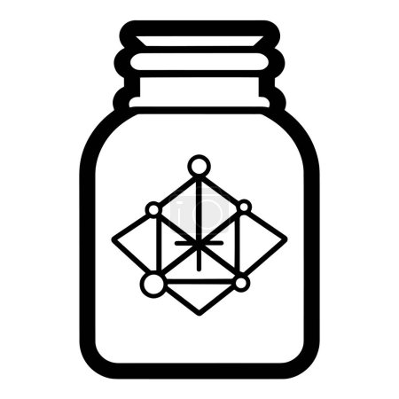Whimsical magic potion bottle outline in vector format, ideal for fantasy graphics.