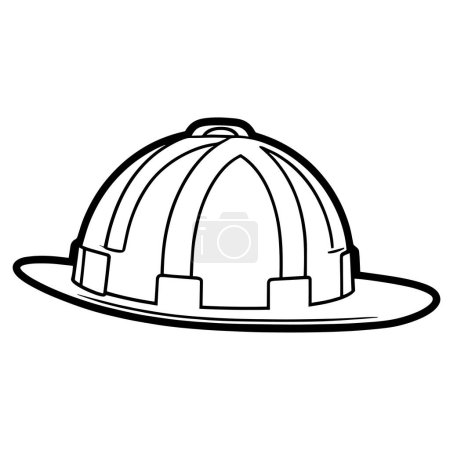 Illustration for Reliable safety hat outline in vector format, ideal for workplace safety graphics. - Royalty Free Image