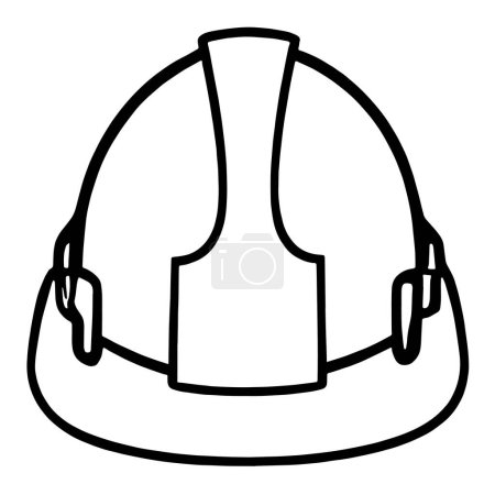 Illustration for Reliable safety hat outline in vector format, ideal for workplace safety graphics. - Royalty Free Image