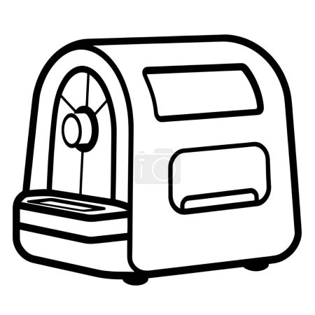 Minimalist sharpener outline in vector format, ideal for office graphics.