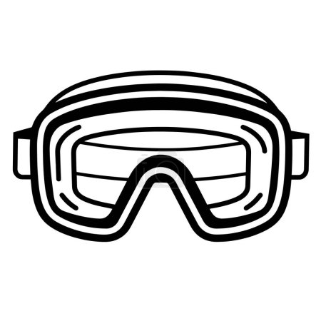 Simplified outline of ski goggles icon, suitable for skiing or snowboarding themes.