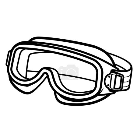 Simplified outline of ski goggles icon, suitable for skiing or snowboarding themes.
