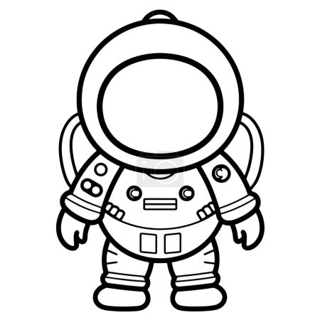 Clean astronaut outline in vector format, suitable for diverse design applications.