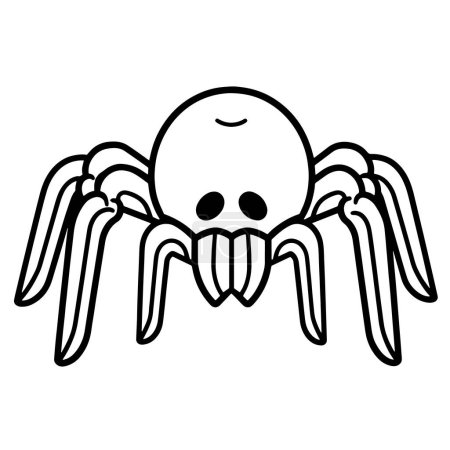 Illustration for Clean outline illustration of a tarantula spider, ideal for educational graphics. - Royalty Free Image