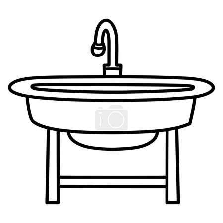 Clean outline illustration of a wash basin, ideal for plumbing logos.