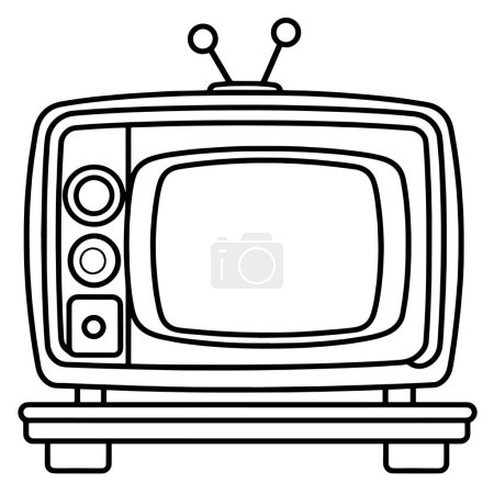 Esquema limpio ilustración de ver la televisión, perfecto para logotipos de medios.