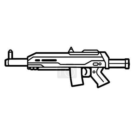 Esquema limpio ilustración de una pistola de agua, ideal para logotipos de juguetes.