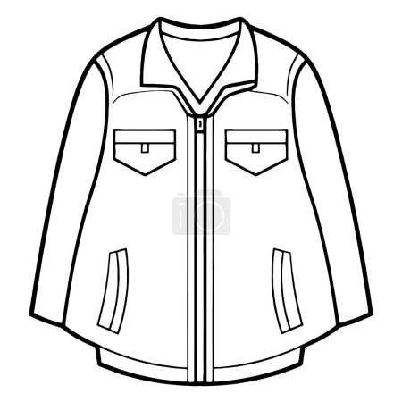 Esquema limpio ilustración de ropa de trabajo, ideal para logotipos uniformes.