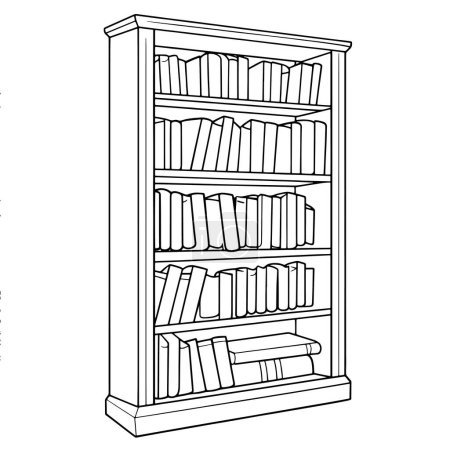 Minimalistische Illustration eines Bücherregalsymbols, ideal für buchbezogene Grafiken und Beschilderungen.