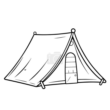 Minimalistische Illustration eines Lagerzeltsymbols, perfekt für Abenteuergrafik und Wildnis-Exploration.