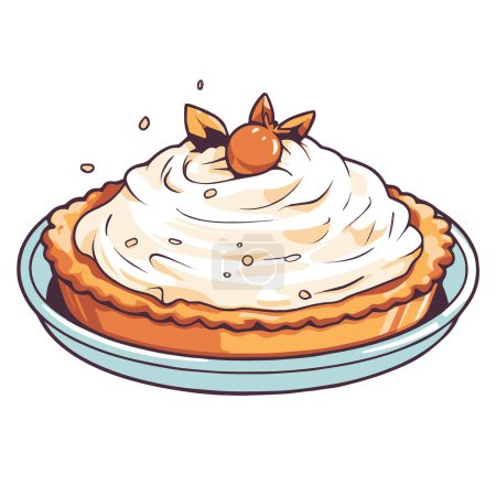 Ilustración de Ilustración vectorial crujiente de un icono de Banoffee Pie, perfecto para envases de alimentos o diseños culinarios. - Imagen libre de derechos