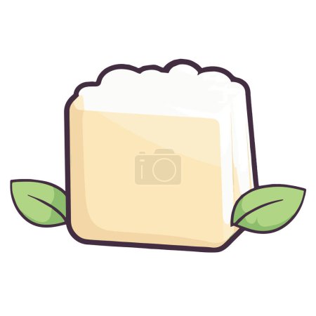 Illustration vectorielle nette d'une icône de caillé de haricot, idéale pour les logos d'emballage ou de restaurant.